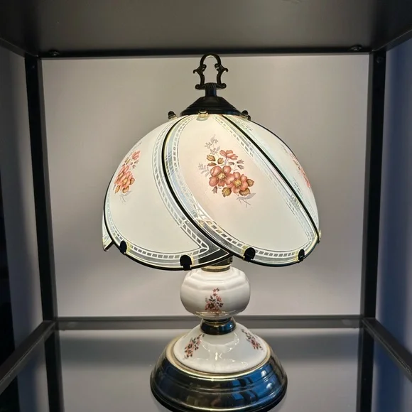 Vintage Floral Glass Touch Lamp in Tiffany Style - 1980s - Picture 13 of 13